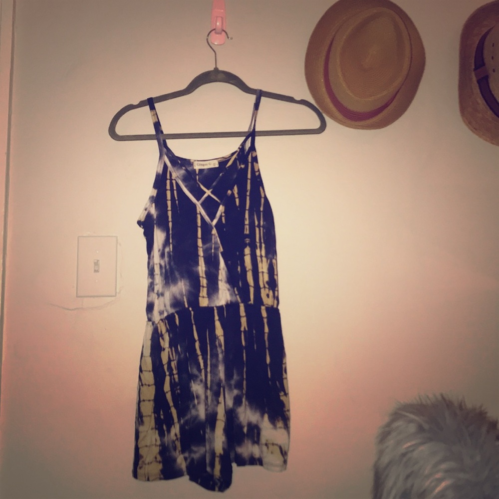 Ginger G Multicolor Short Tie Dye Romper